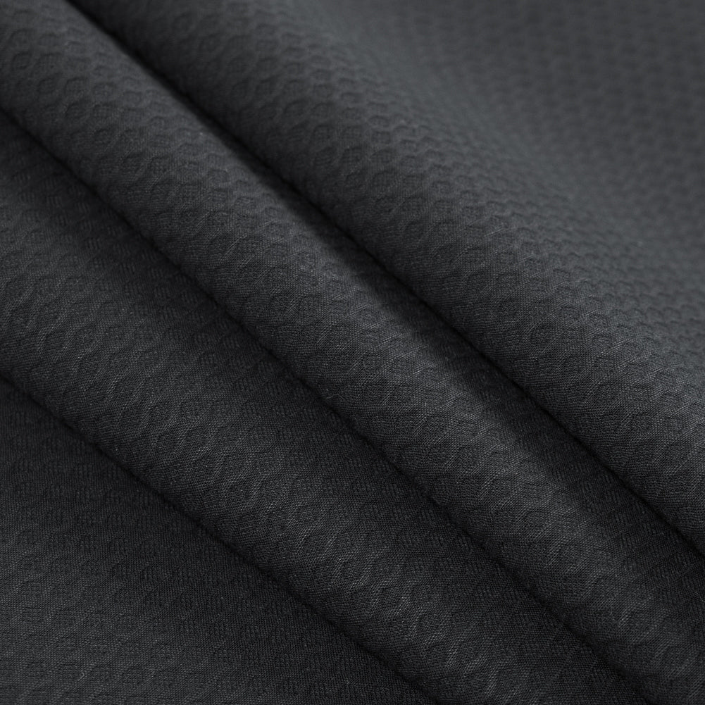 Black Cotton Bullseye Pique Detail