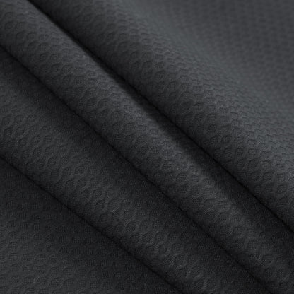 Black Cotton Bullseye Pique Detail