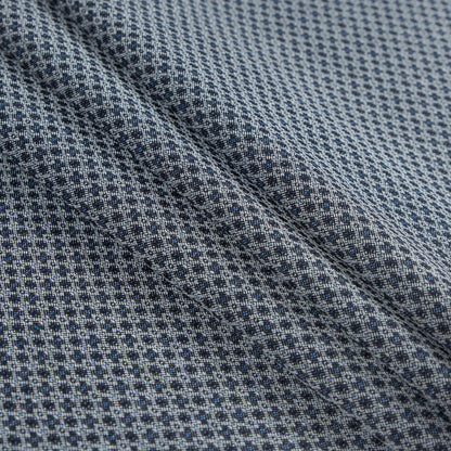 Paloma Geometric Stretch Cotton Woven with True Blue Accents - Folded