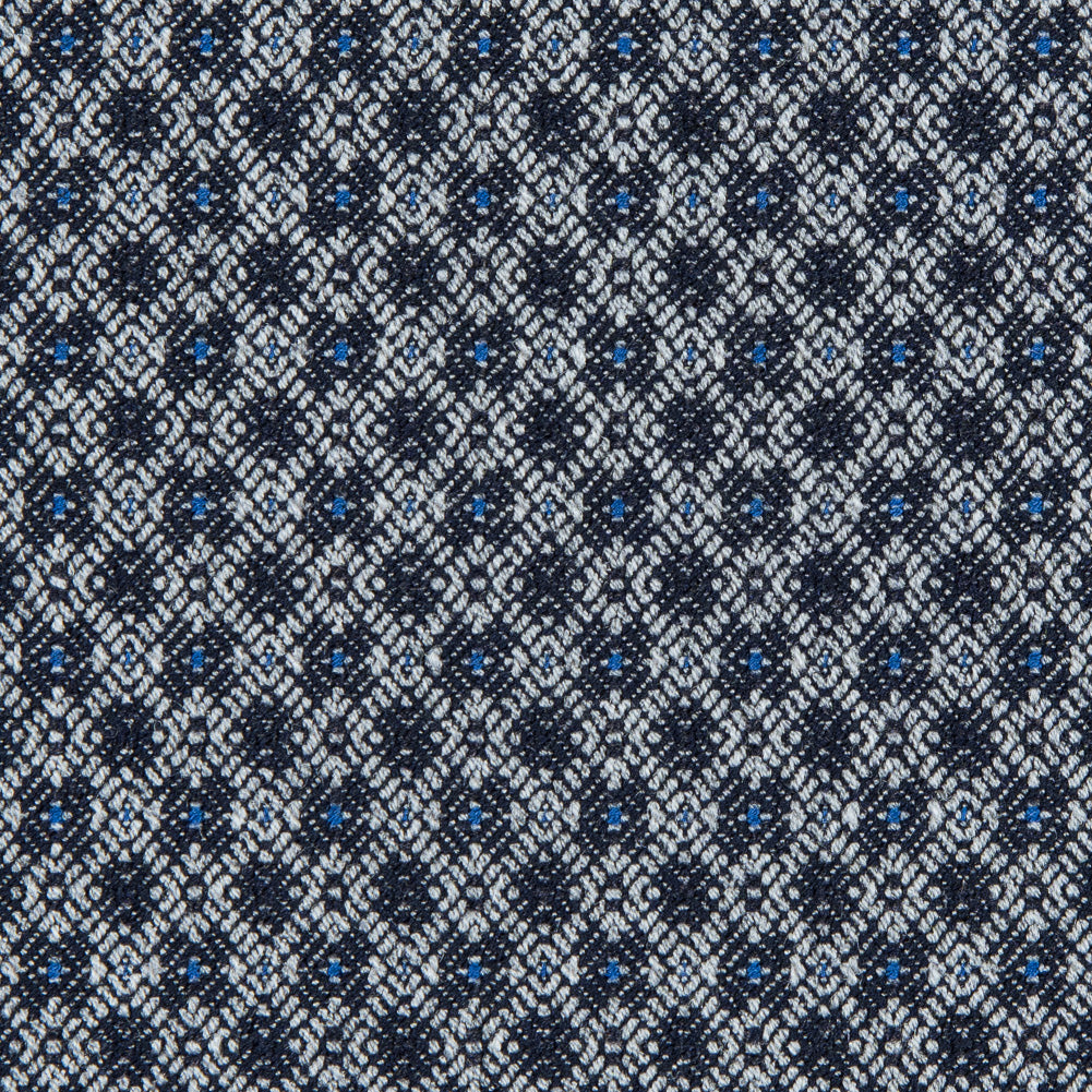 Paloma Geometric Stretch Cotton Woven with True Blue Accents - Detail