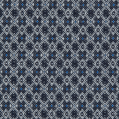 Paloma Geometric Stretch Cotton Woven with True Blue Accents - Detail