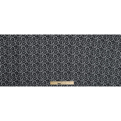 Black and White Floral and Paisley Lace Printed Cotton Shirting Full