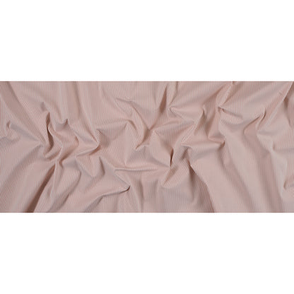 Salmon and White Candy Striped Stretch Cotton Woven Full