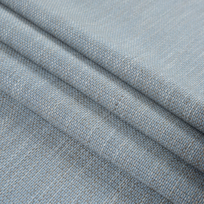 Baby Blue and Silver Lining Cotton and Rayon Tweed Folded