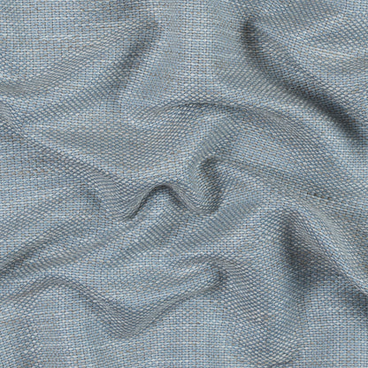 Baby Blue and Silver Lining Cotton and Rayon Tweed