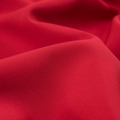 Fiery Red Stretch Polyester Double Cloth Detail
