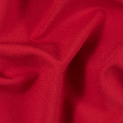 Fiery Red Stretch Polyester Double Cloth