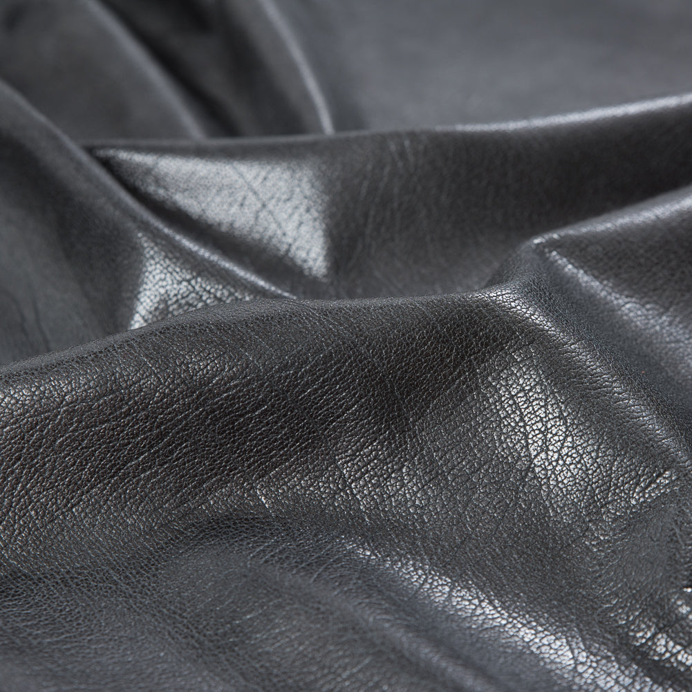 Small Gunmetal Goat Leather with Black Backing - Detail