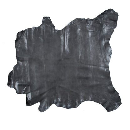 Small Gunmetal Goat Leather with Black Backing