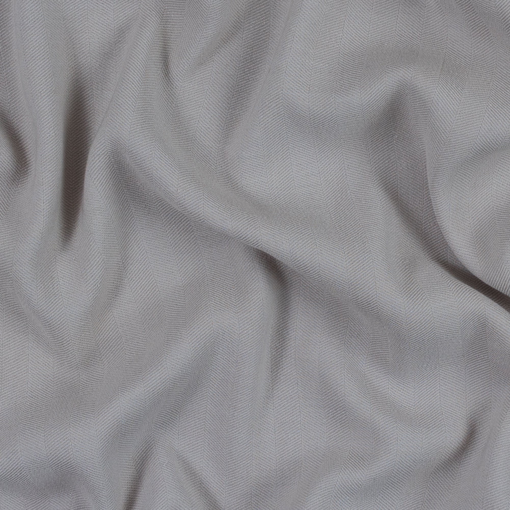 Armani Silver Cloud Herringbone Stretch Wool Woven