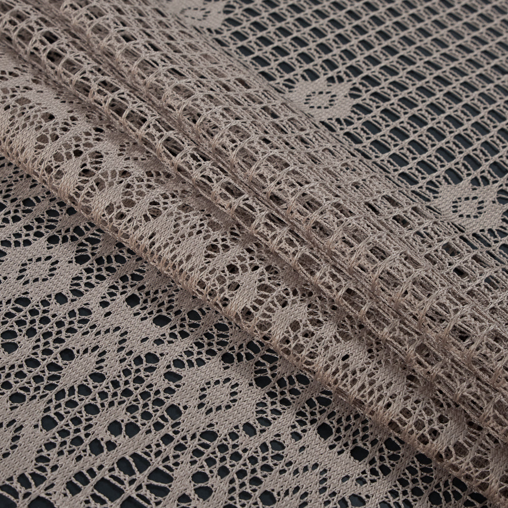 Famous NYC Designer Mojave Desert Crochet Lace with Scallop Border Design Folded