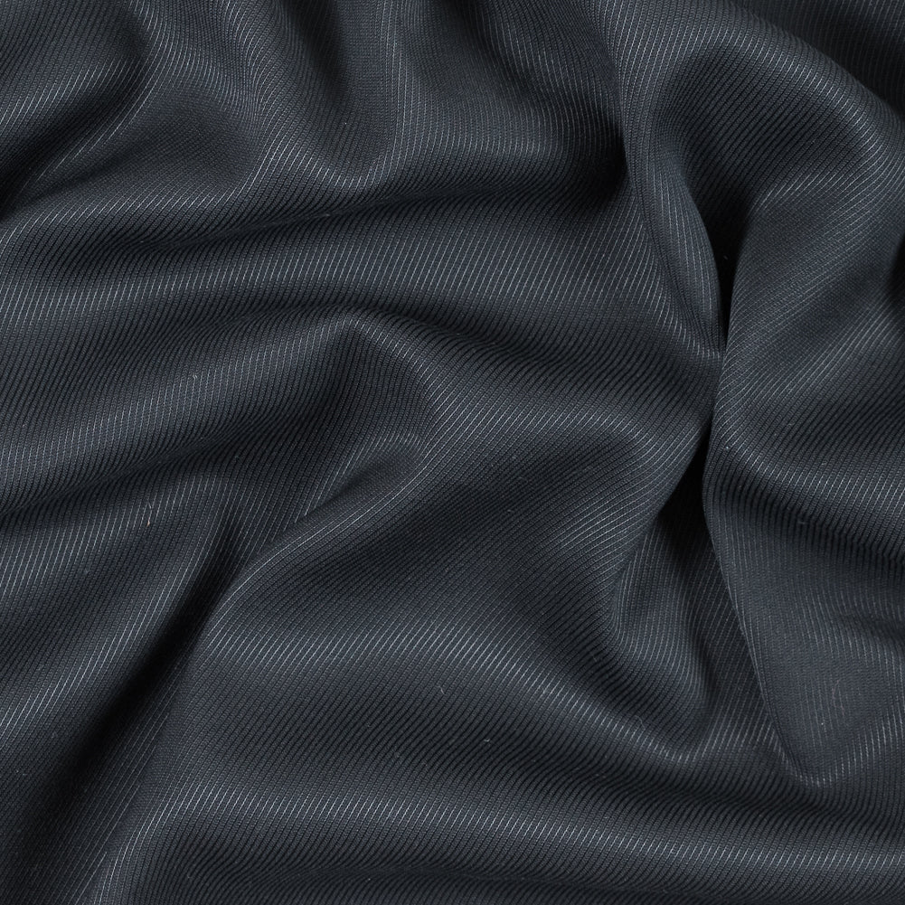 Armani Black Stretch Wool Twill Suiting