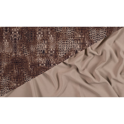 Toffee and Cornstalk Python Printed Double Faced Stretch Polyester Crepe Full