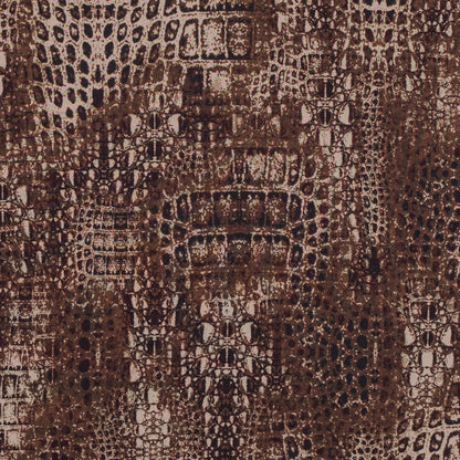 Toffee and Cornstalk Python Printed Double Faced Stretch Polyester Crepe