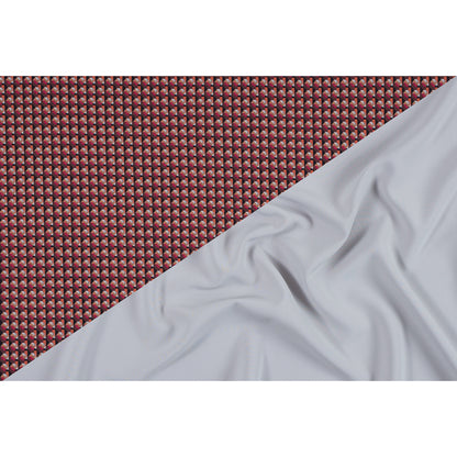 Scarlet and Mustang Geometric Double Faced Stretch Polyester Crepe - Full