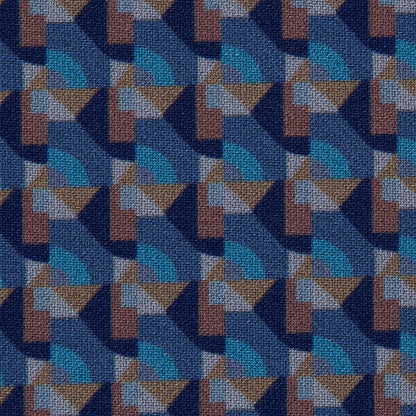 Twilight Purple and Niagara Geometric Double Faced Stretch Polyester Crepe Detail