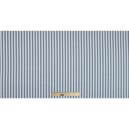 Wild Dove and White Bengal Striped Polyester Twill with Give - Folded