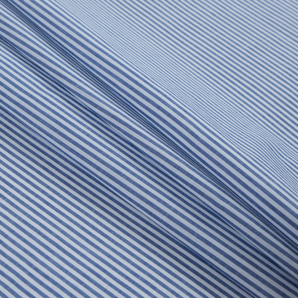 Rag &amp; Bone Blue and White Candy Striped Cotton Lawn - Folded