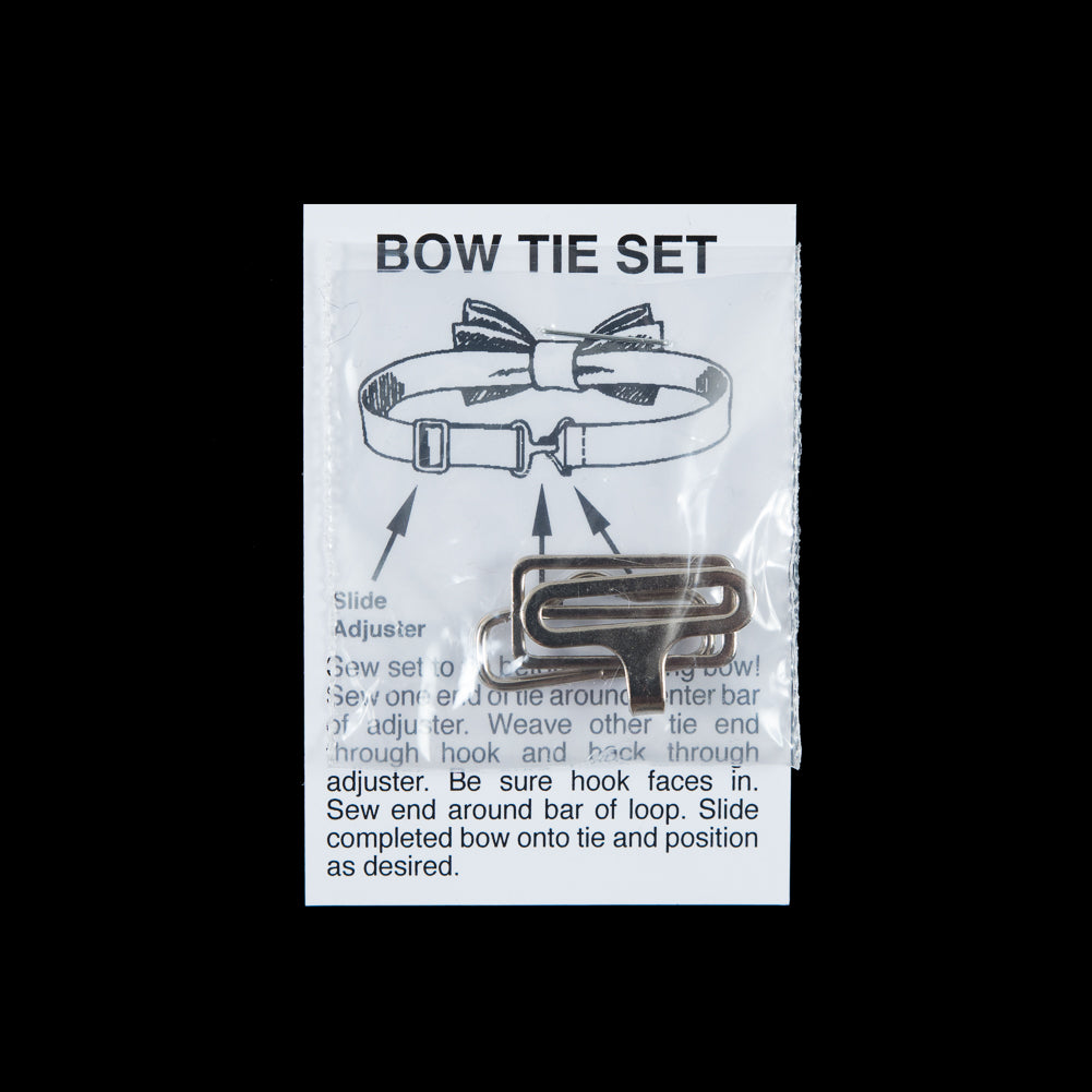 Silver Bow Tie Set Detail