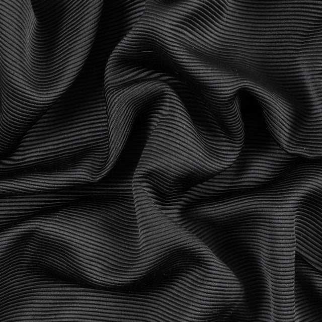 Black Luminous Polyester Ottoman