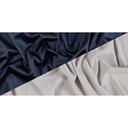 Rag & Bone Beige Crepe Backed Navy Polyester Satin Folded