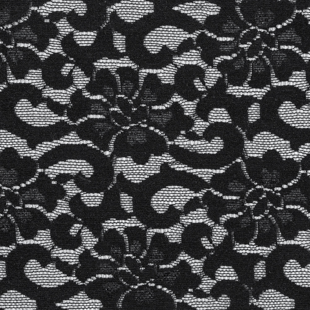 Black Stretch Floral Lace - 6.5" Detail
