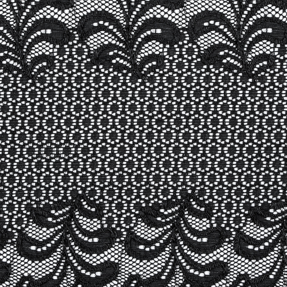 Black Stretch Floral Lace - 9.5 - Detail