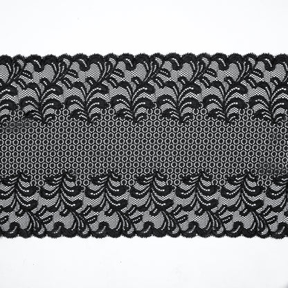 Black Stretch Floral Lace - 9.5