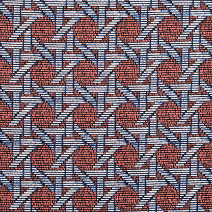Firecracker Orange Geometric Printed Stretch Cotton Sateen