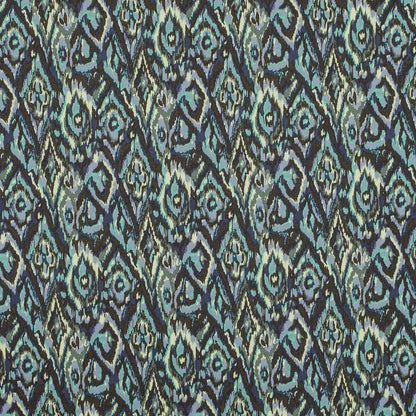 Green Ash and Tender Yellow Ikat Printed Stretch Cotton Twill