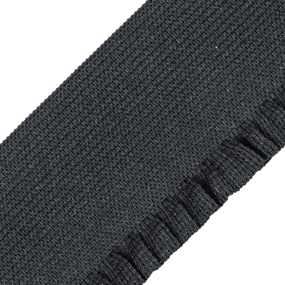 Black Elastic Trimming with Ruffled Edge - 2" Detail