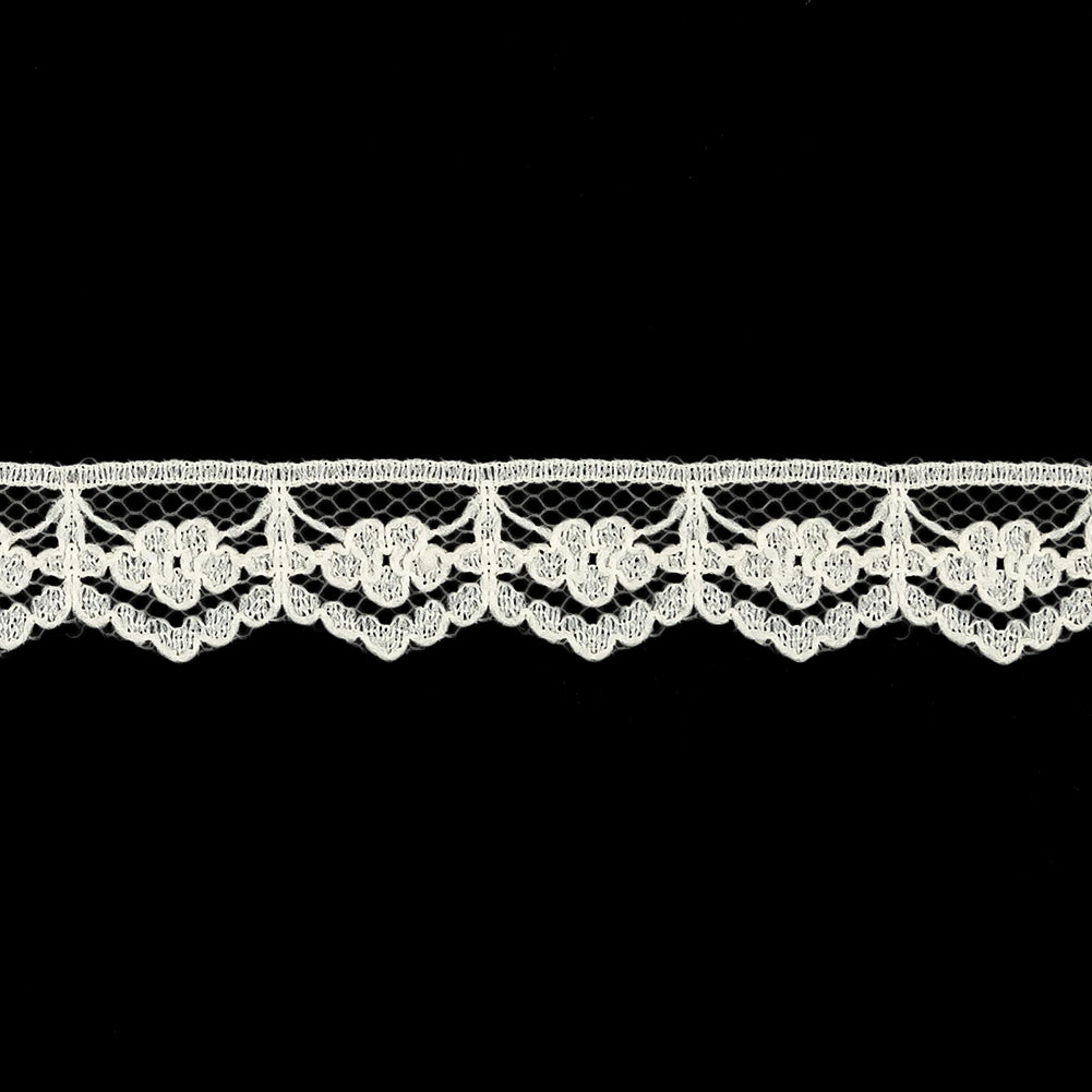 Cream Fine Floral Lace Trim - 0.5" Detail
