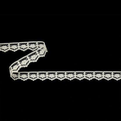 Cream Fine Floral Lace Trim - 0.5"