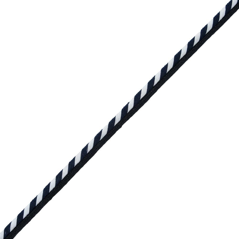 Striped Twisted Cord Trim with Lip - 0.25"