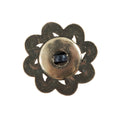 Gold and Black Floral Plastic Button - 40L/25.5mm Detail
