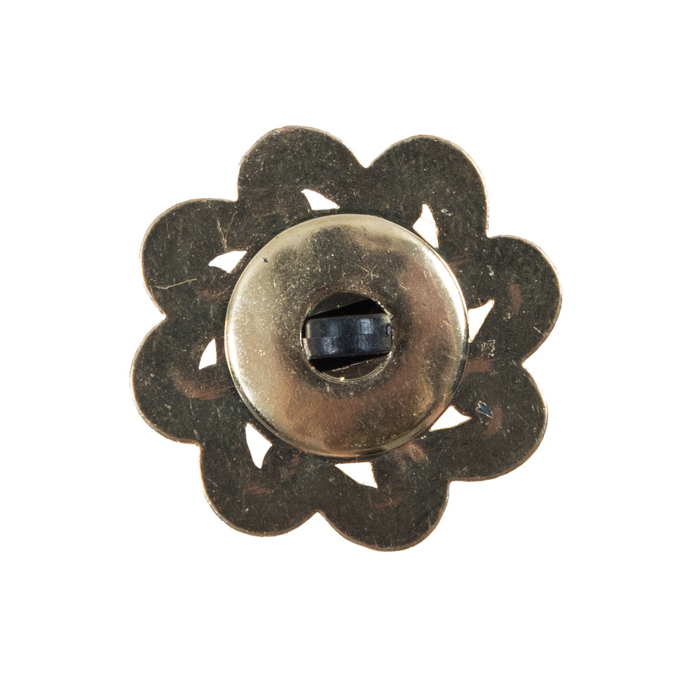 Gold and Black Floral Plastic Button - 40L/25.5mm Detail