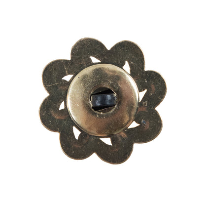 Gold and Black Floral Plastic Button - 40L/25.5mm Detail