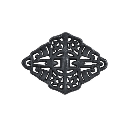 Black Diamond Metal and Rhinestone Pendent - 3" Detail