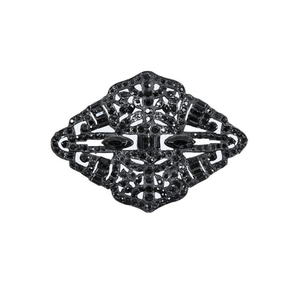 Black Diamond Metal and Rhinestone Pendent - 3"