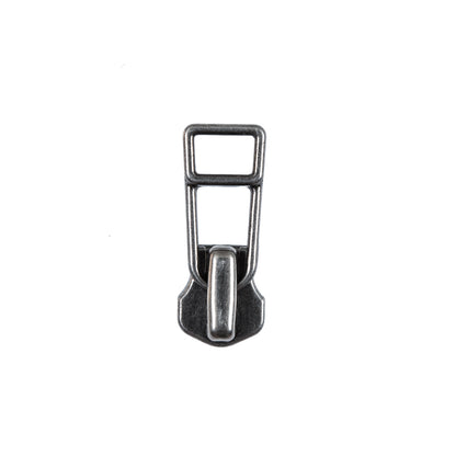 YKK Antique Silver Open Trapezoid Metal Zipper Pull - #5