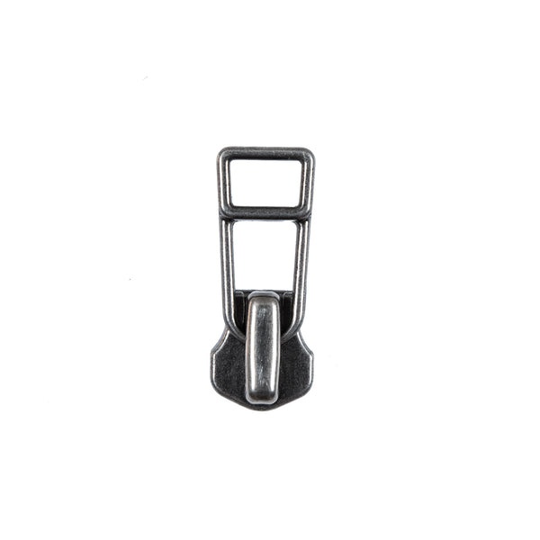 YKK Antique Silver Open Trapezoid Metal Zipper Pull - #5