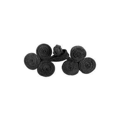 Black Fabric Frog Closure - 3"