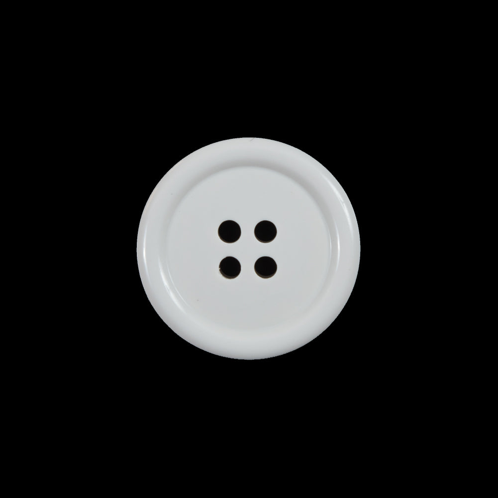 White 4-Holed Plastic Button - 32L/20mm