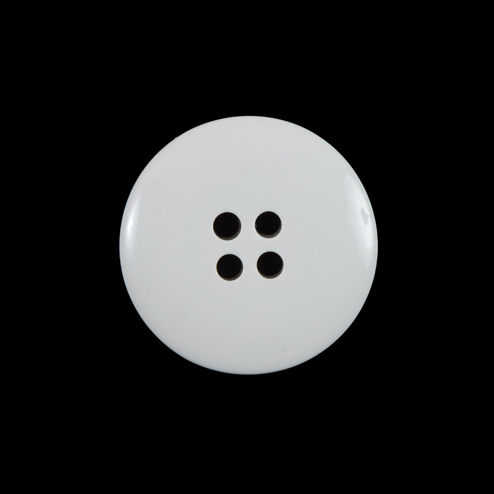 White 4-Holed Plastic Button - 36L/23mm Detail