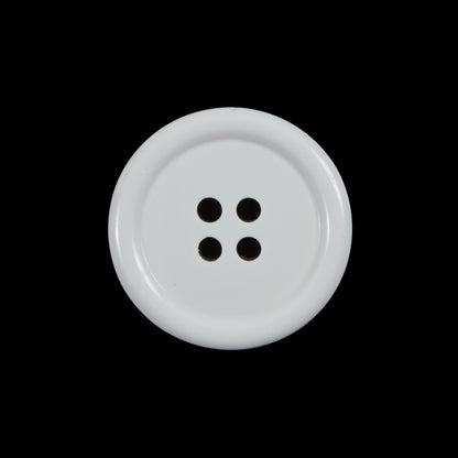 White 4-Holed Plastic Button - 36L/23mm