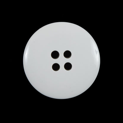 White 4-Holed Plastic Button - 40L/25.5mm Detail