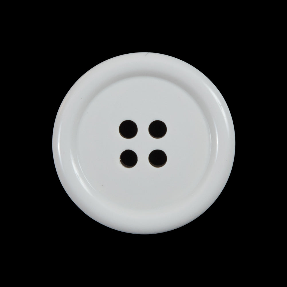 White 4-Holed Plastic Button - 40L/25.5mm