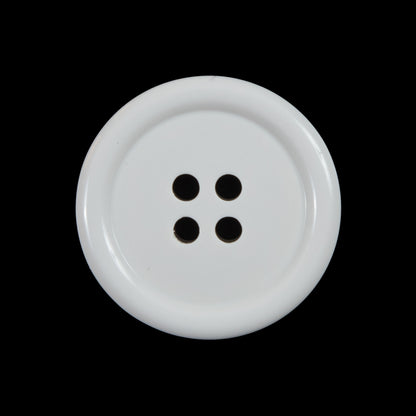 White 4-Holed Plastic Button - 40L/25.5mm