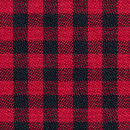 Red and Black Shepherd's Check Cotton Shirting Detail