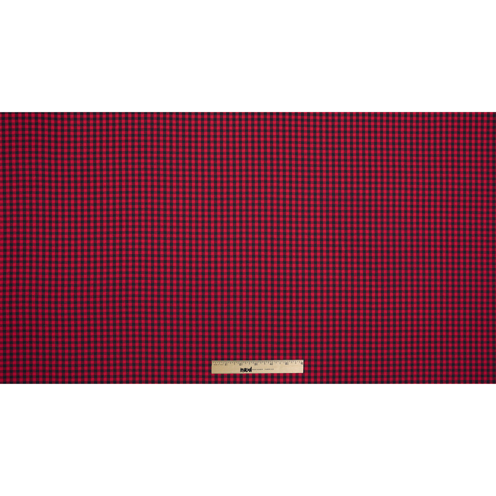 Red and Black Shepherd's Check Cotton Shirting Full